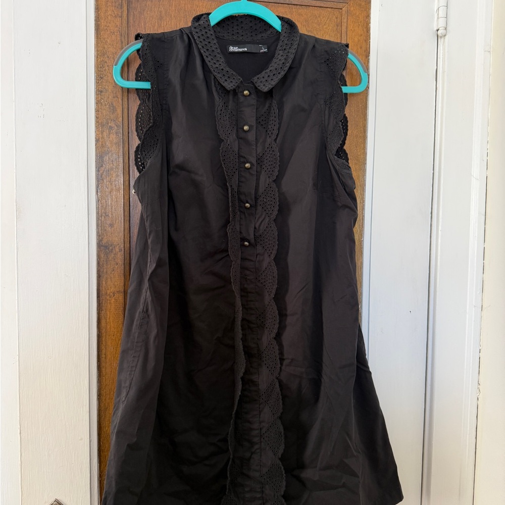 Dear Creatures Black Eyelet Collar Dress